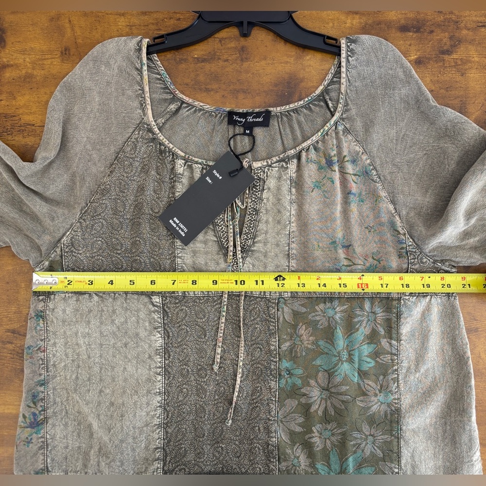 Young Threads Patchwork Bell Sleeve Tunic Top NWT… - image 6